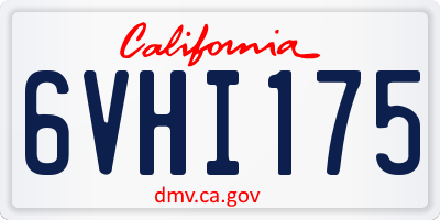 CA license plate 6VHI175