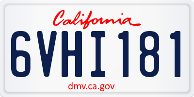 CA license plate 6VHI181