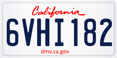 CA license plate 6VHI182