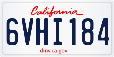 CA license plate 6VHI184