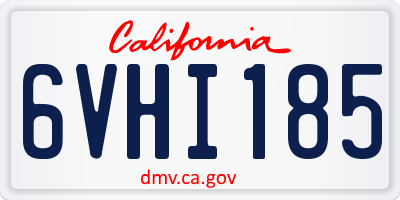 CA license plate 6VHI185
