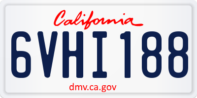 CA license plate 6VHI188