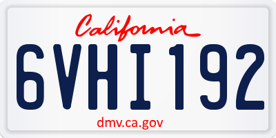 CA license plate 6VHI192