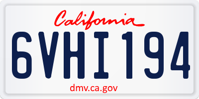 CA license plate 6VHI194