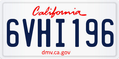 CA license plate 6VHI196