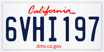CA license plate 6VHI197