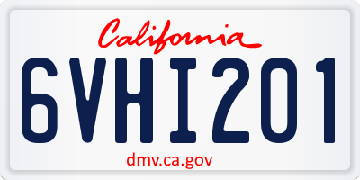 CA license plate 6VHI201