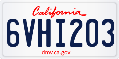 CA license plate 6VHI203