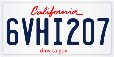 CA license plate 6VHI207
