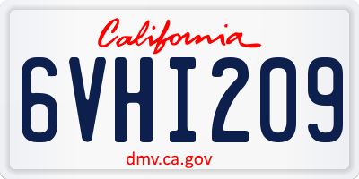 CA license plate 6VHI209