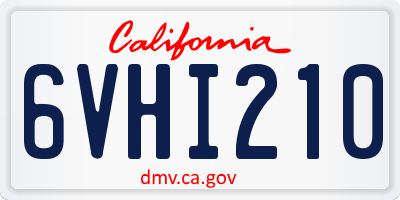 CA license plate 6VHI210