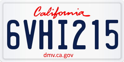 CA license plate 6VHI215