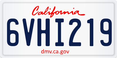CA license plate 6VHI219