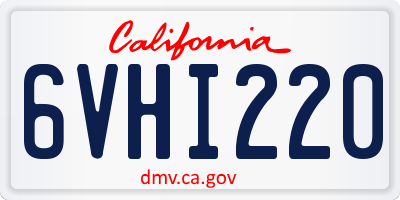 CA license plate 6VHI220
