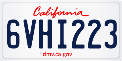 CA license plate 6VHI223