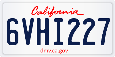 CA license plate 6VHI227