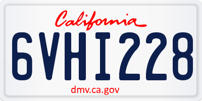 CA license plate 6VHI228