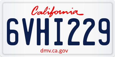 CA license plate 6VHI229