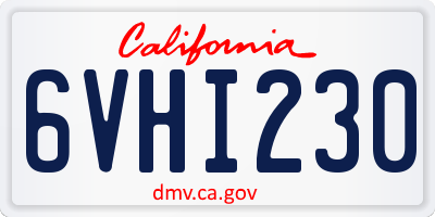 CA license plate 6VHI230