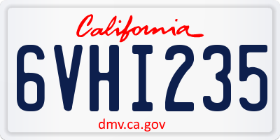 CA license plate 6VHI235