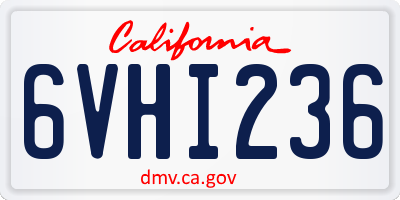 CA license plate 6VHI236