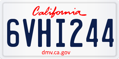 CA license plate 6VHI244