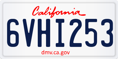 CA license plate 6VHI253