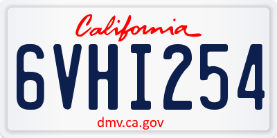 CA license plate 6VHI254