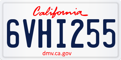 CA license plate 6VHI255