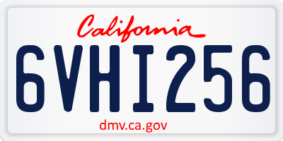 CA license plate 6VHI256