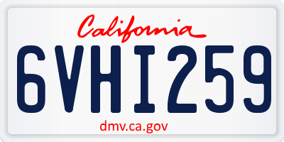 CA license plate 6VHI259