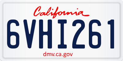 CA license plate 6VHI261