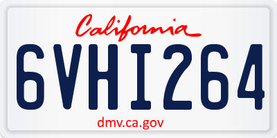CA license plate 6VHI264