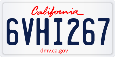 CA license plate 6VHI267