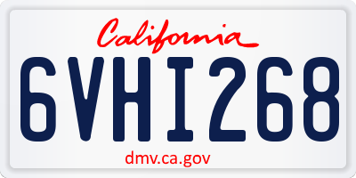 CA license plate 6VHI268