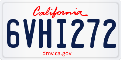 CA license plate 6VHI272
