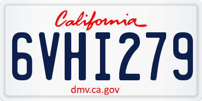 CA license plate 6VHI279