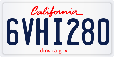 CA license plate 6VHI280