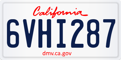 CA license plate 6VHI287