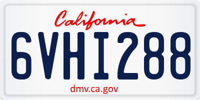 CA license plate 6VHI288