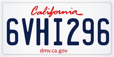 CA license plate 6VHI296