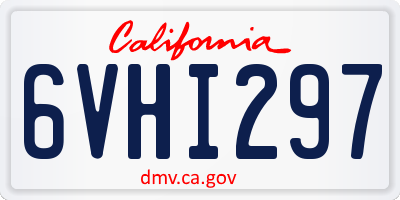 CA license plate 6VHI297