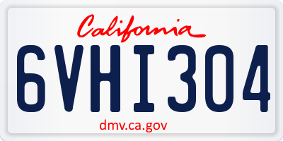 CA license plate 6VHI304