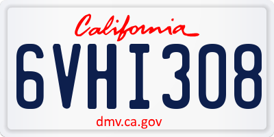 CA license plate 6VHI308