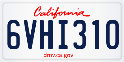 CA license plate 6VHI310