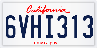 CA license plate 6VHI313