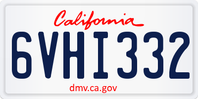CA license plate 6VHI332