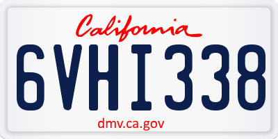 CA license plate 6VHI338