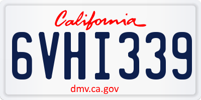 CA license plate 6VHI339