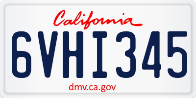 CA license plate 6VHI345